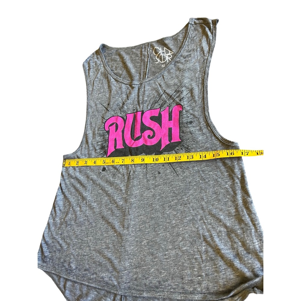 Chaser x Rush Band Gray M Tank Top Made in USA High-Low Music Rock n Roll Chic - Picture 5 of 8